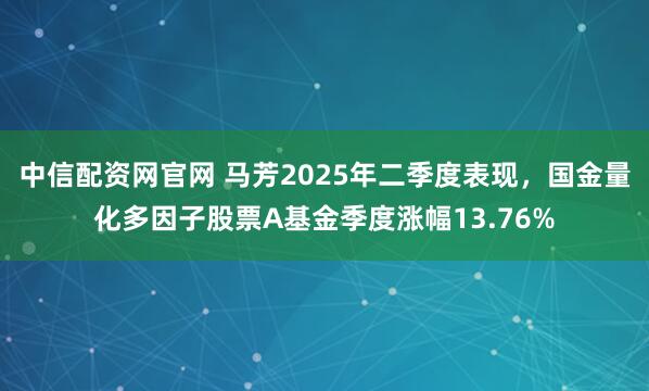 中信配资网官网 马芳2025年二季度表现,国金量化多因子股票A基金季度涨幅13.76%