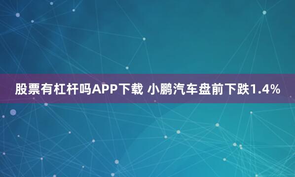 股票有杠杆吗APP下载 小鹏汽车盘前下跌1.4%